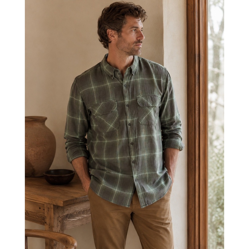 Roark Plaid Button Up Shirt Mens‎ M Green Cotton Classic Fit Adventure